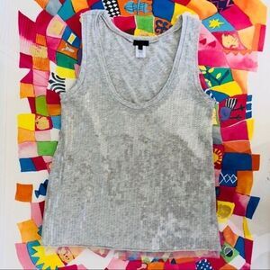J. Crew Collection Sequin Tank, Gray, Size XS NWOT Minimalist